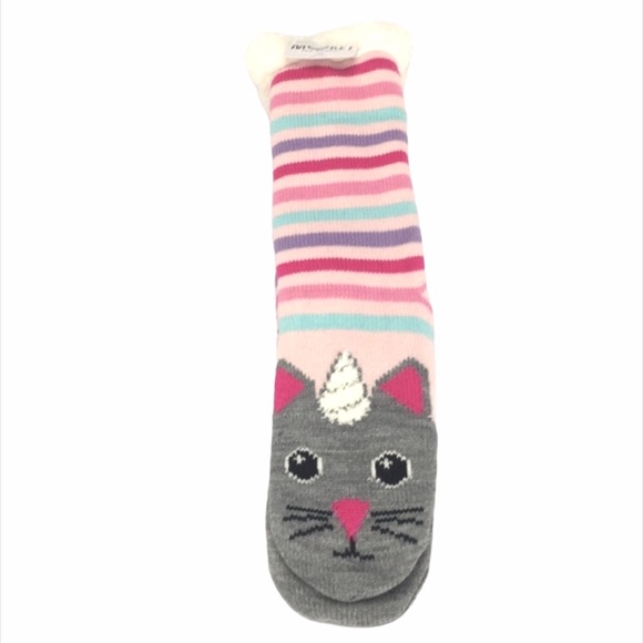 Jacques Moret Kitty Unicorn Rainbow Slipper Socks - Picture 1 of 8